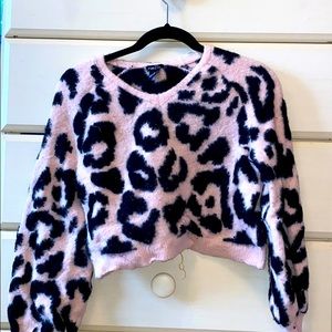 Rue 21 cropped leopard sweater